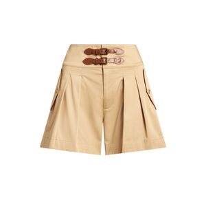 Lauren Ralph Lauren Buckle Trim Sateen Shorts Womens 2P